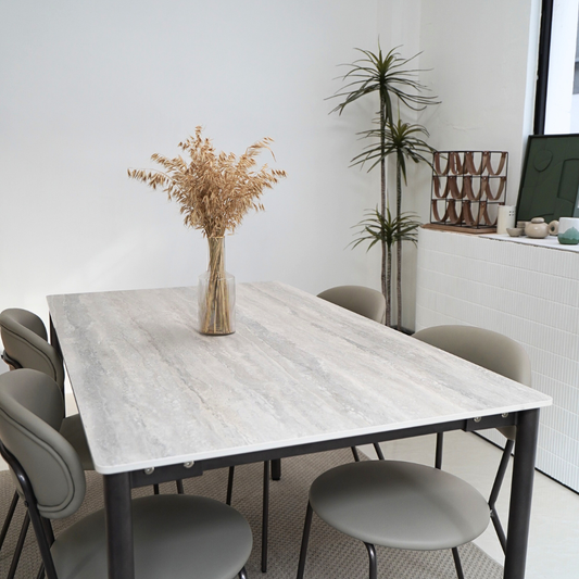 Ovie Dining Table in Madrid Blue